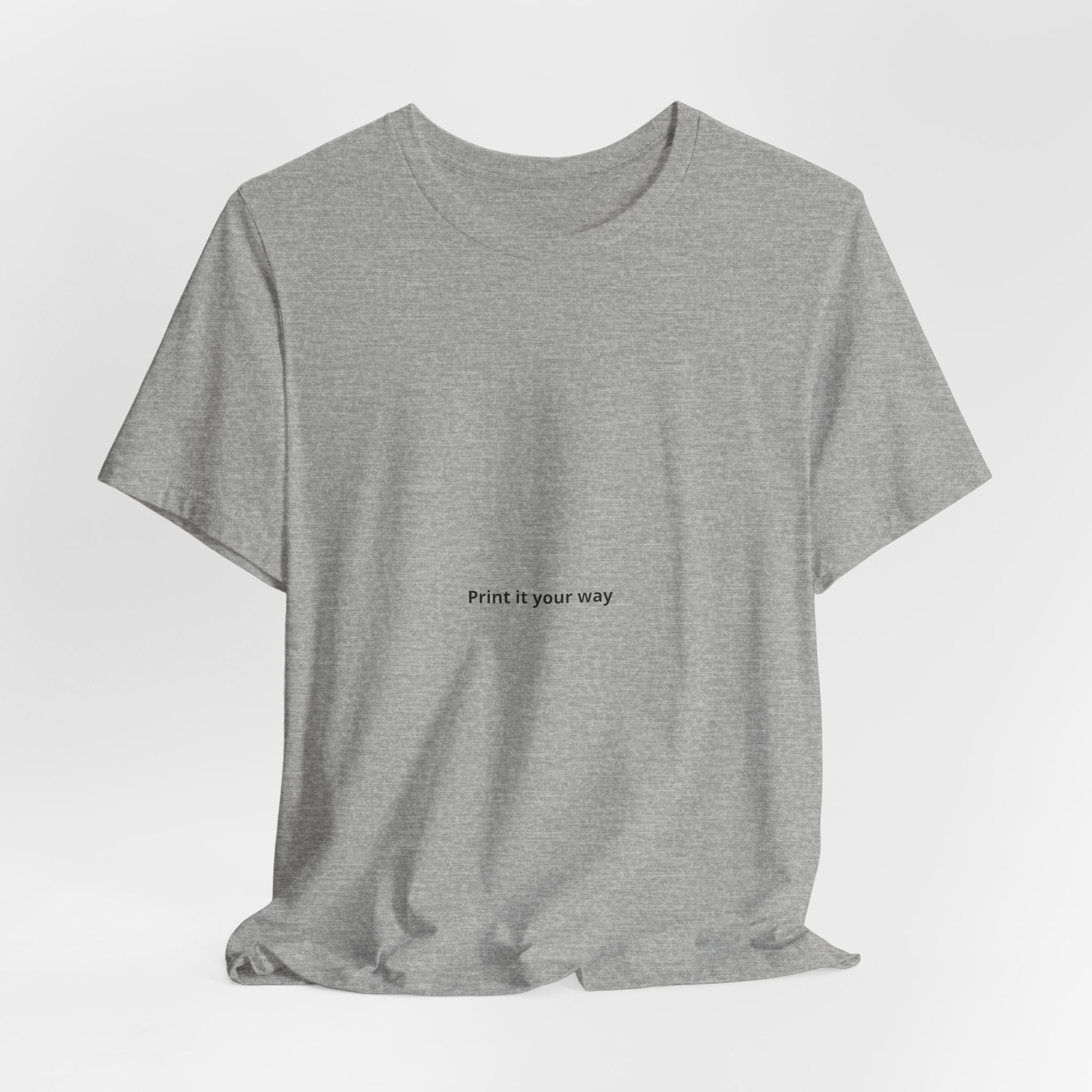 Minimalist 'Print It Your Way' White Tee — Casual Unisex Short Sleeve Shirt