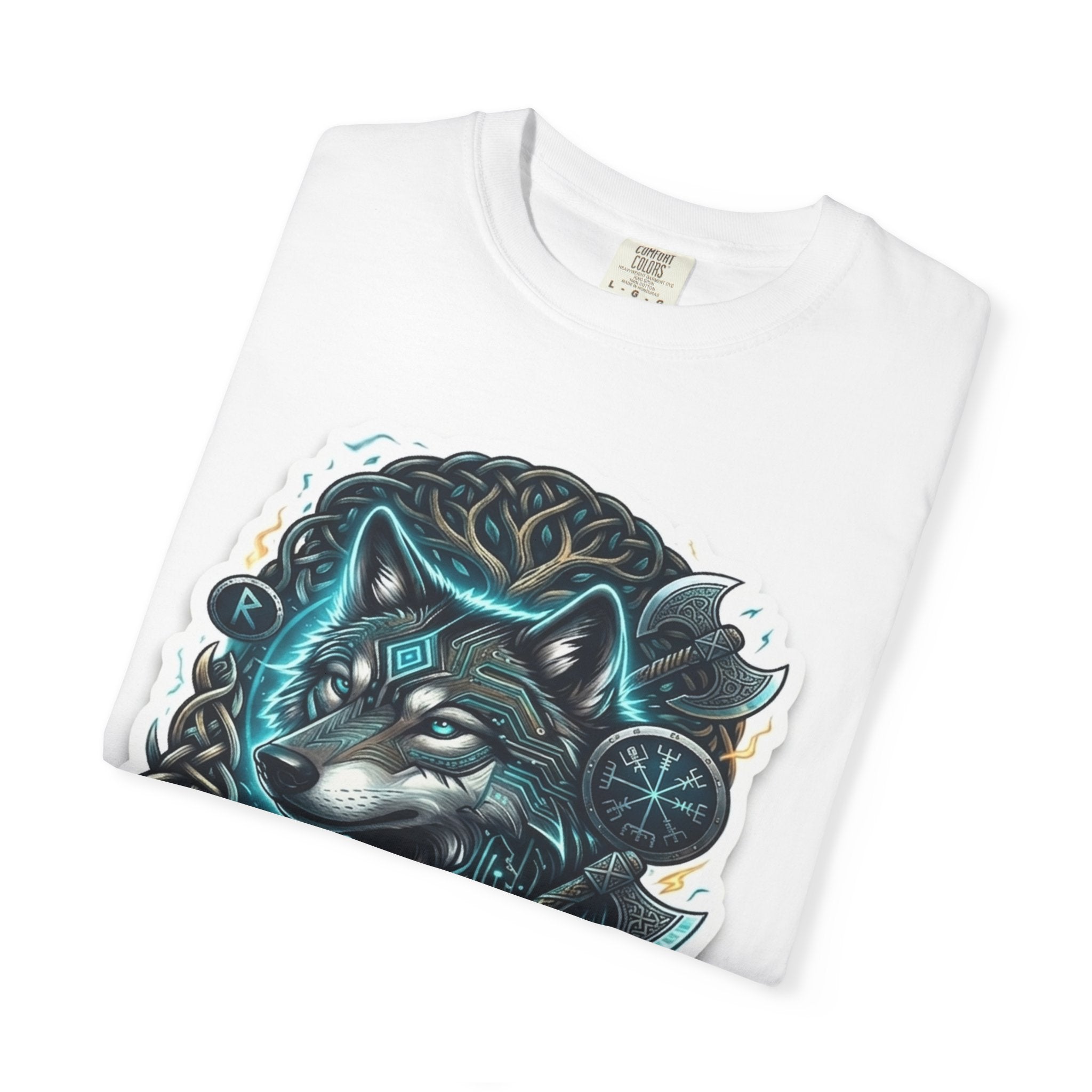 Nordic Thread Fox Graphic T-Shirt — Norse Viking Wolf Design
