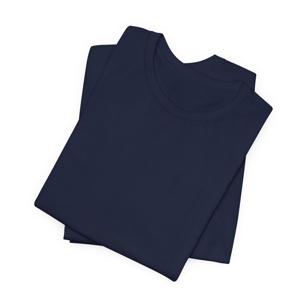 Minimalist 'Print It Your Way' White Tee — Casual Unisex Short Sleeve Shirt
