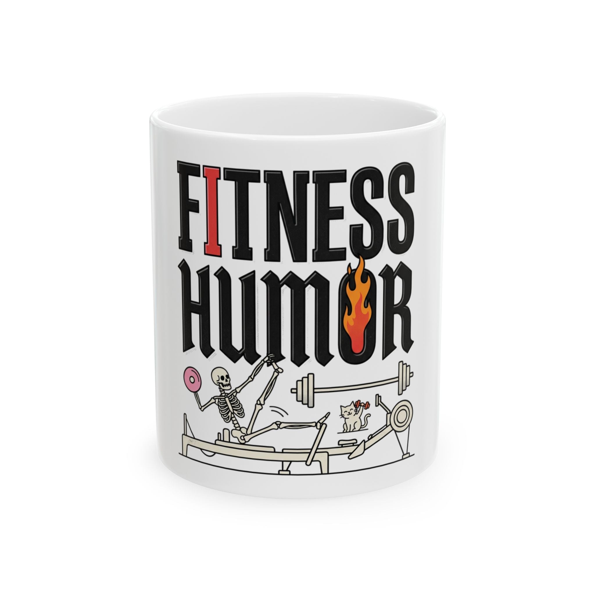 Fitness Humor Mug — Funny Skeleton Gym Coffee Cup (11oz & 15oz)